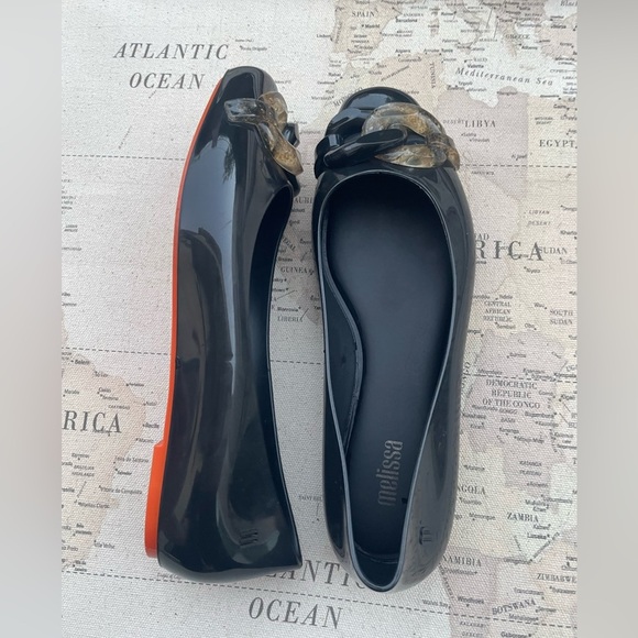 Melissa Aura Chain Black Ballet Flats Size 6 - Picture 2 of 9
